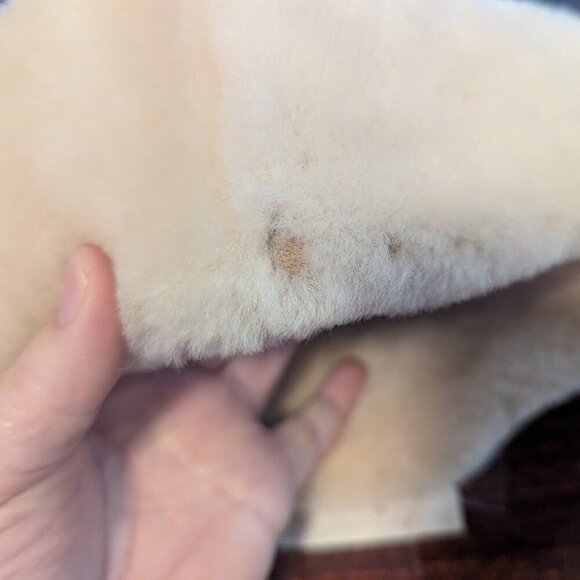 Vintage Leather Suede Shearling Wool Sherpa Lamb Hat by Sheep Shapes Co. Boho - Picture 6 of 9